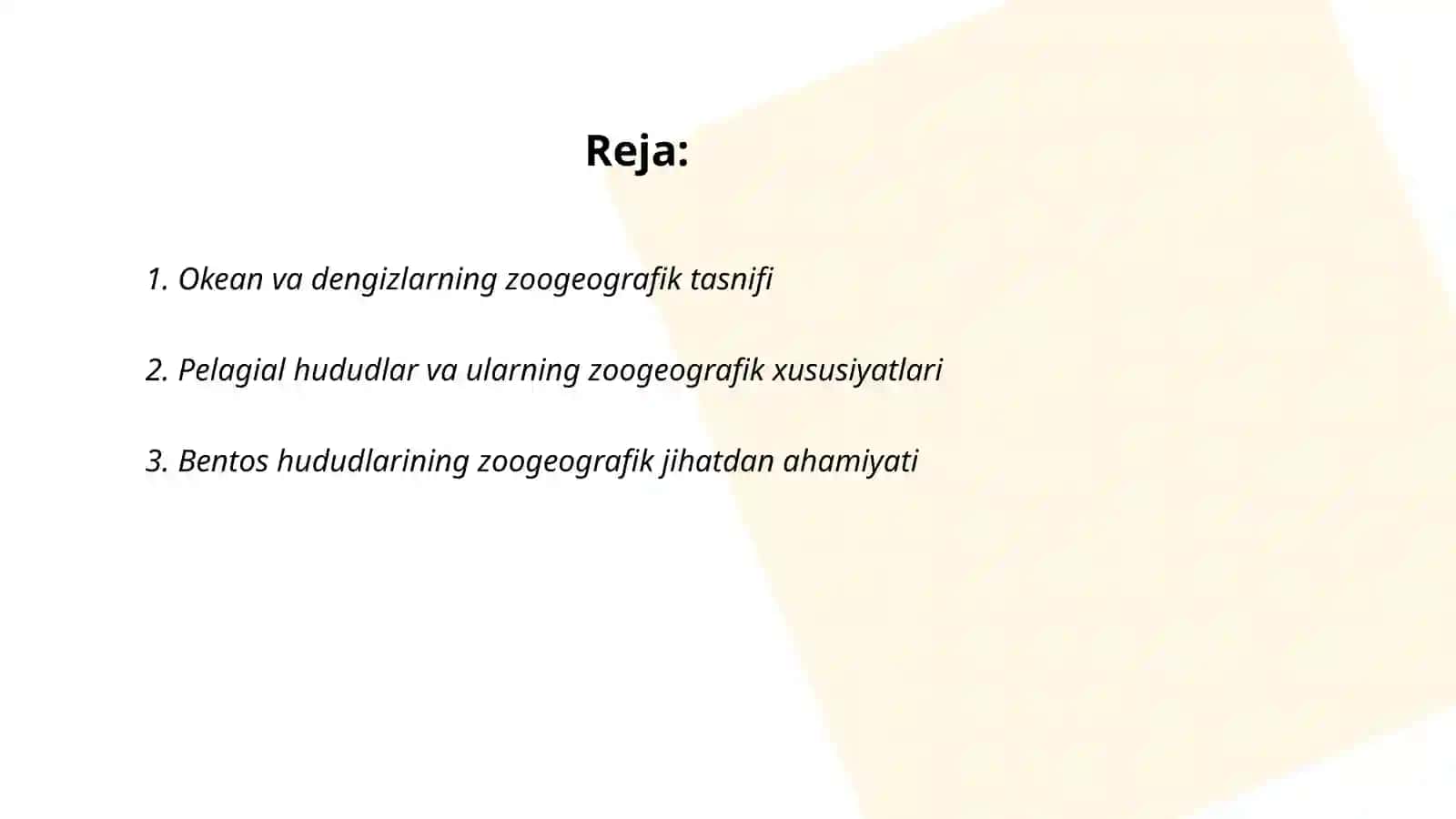 Okean va dengizlarning zoogeografik tasnifi 2