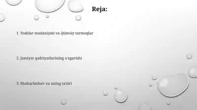 O'zbekiston Respublikasidagi ijtimoiy o'zgarishlar 2