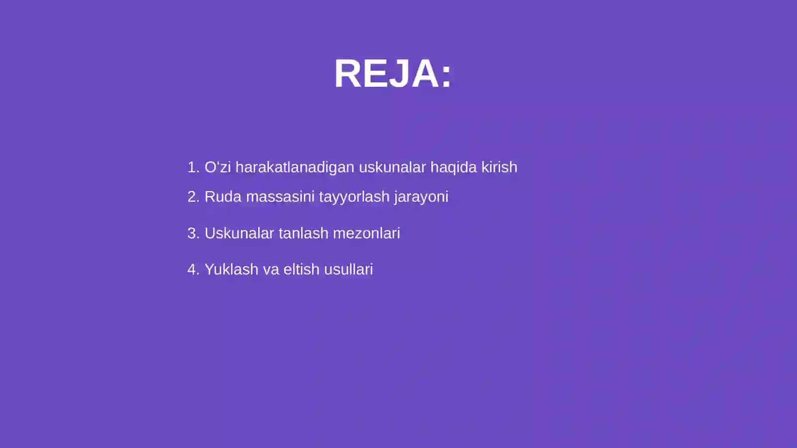 Oʻzi harakatlanadigan uskunalar yordamida ruda massasini yuklash va eltish 2