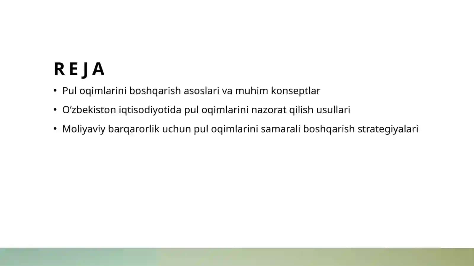 Pul oqimlarini boshqarish 2
