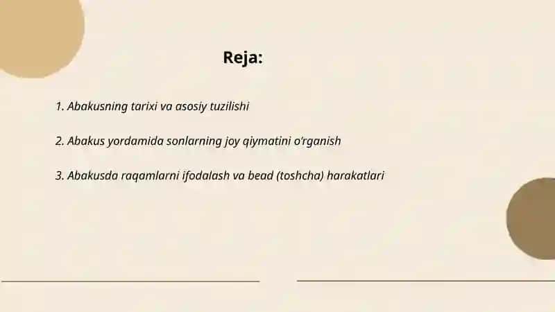Mental arifmetikada abacus yordamida sonlarni o‘rganish 2
