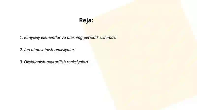 Anorganik moddalardan sinflarga doir misol va masalalar yechish 2