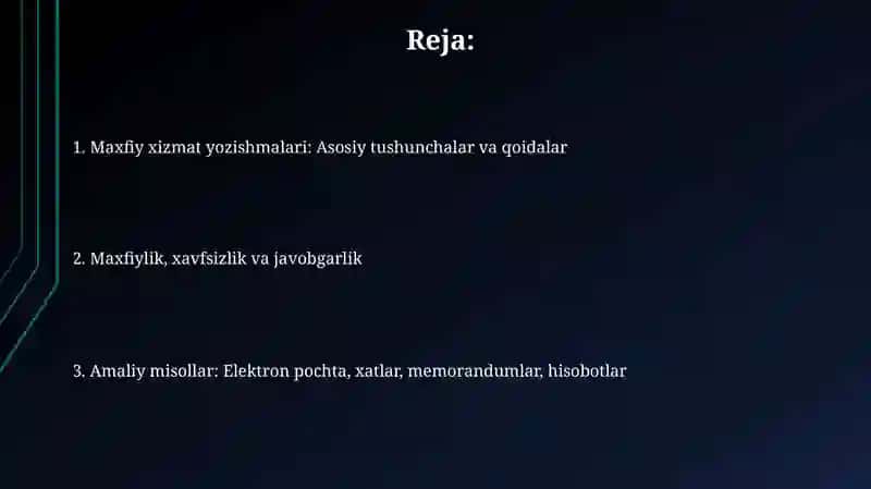 Maxfiy xizmat yozishmalari 2