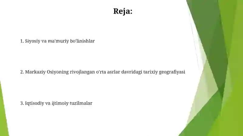 Oʻrta Osiyoning rivojlangan oʻrta asrlardagi tarixiy geografiyasi 2