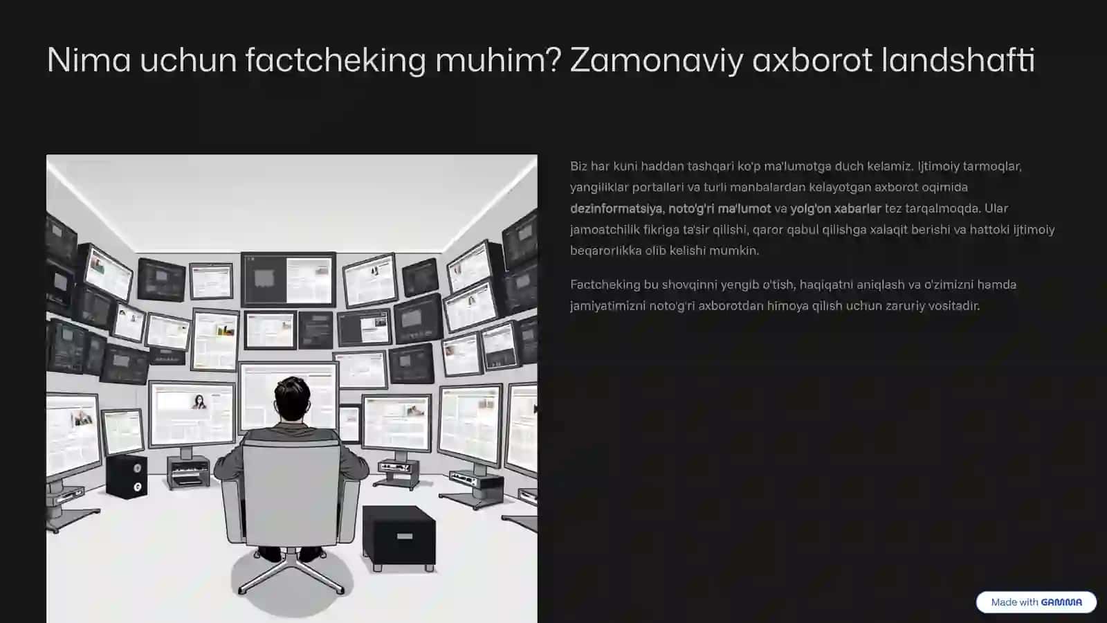 Factcheking instrumentlar to'plami: Haqiqatni aniqlash yo'llari 2