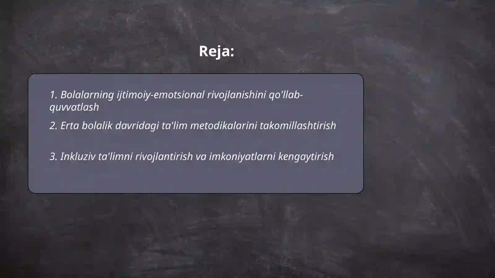 Maktabgacha talim tizimini rivojlantirishning ustuvor yônalishlari 2