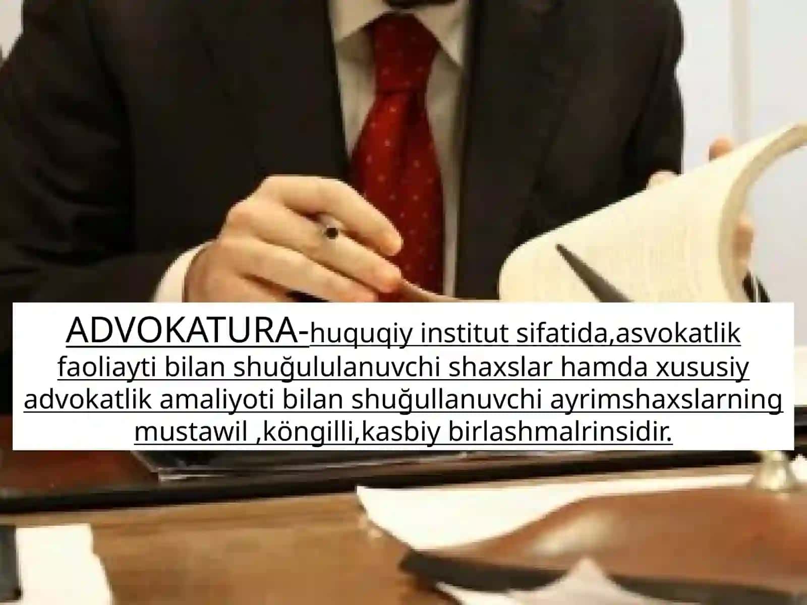 Özbekiston Eespublikasida Advokatlik maqomiga egab ölištartibi. Advokaturaning tashkiliyshakllari 2