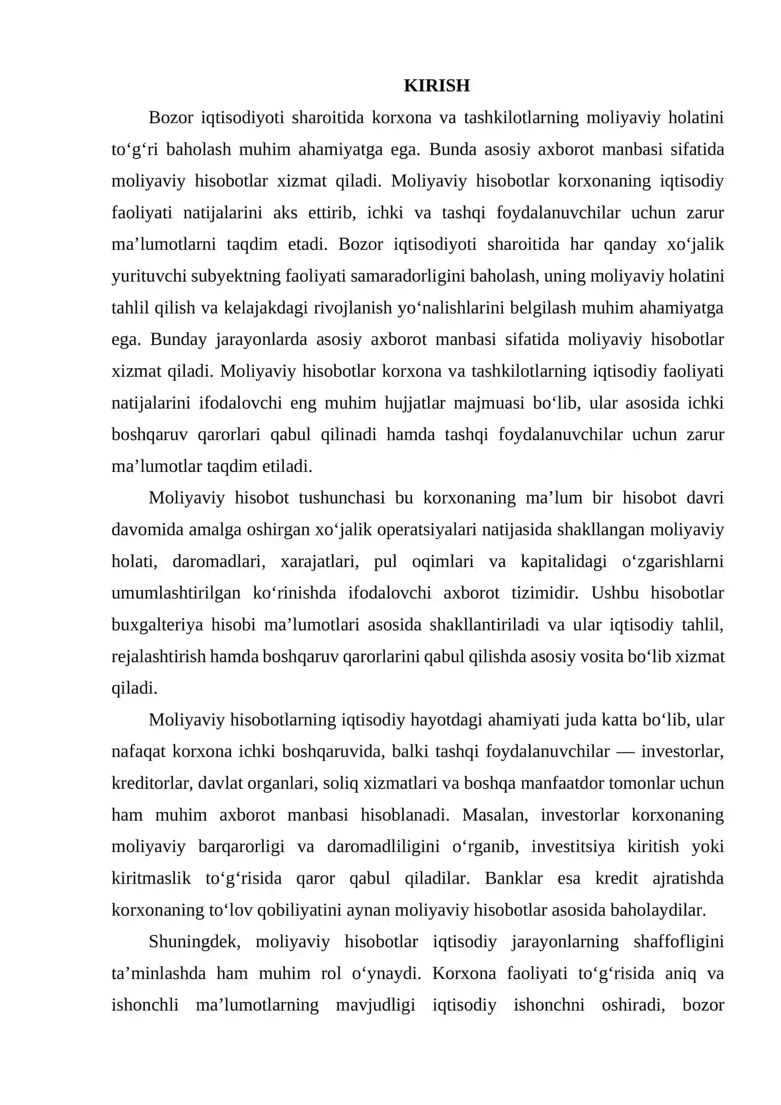Moliyaviy hisobot tushunchasi va uning iqtisodiy mohiyati 2