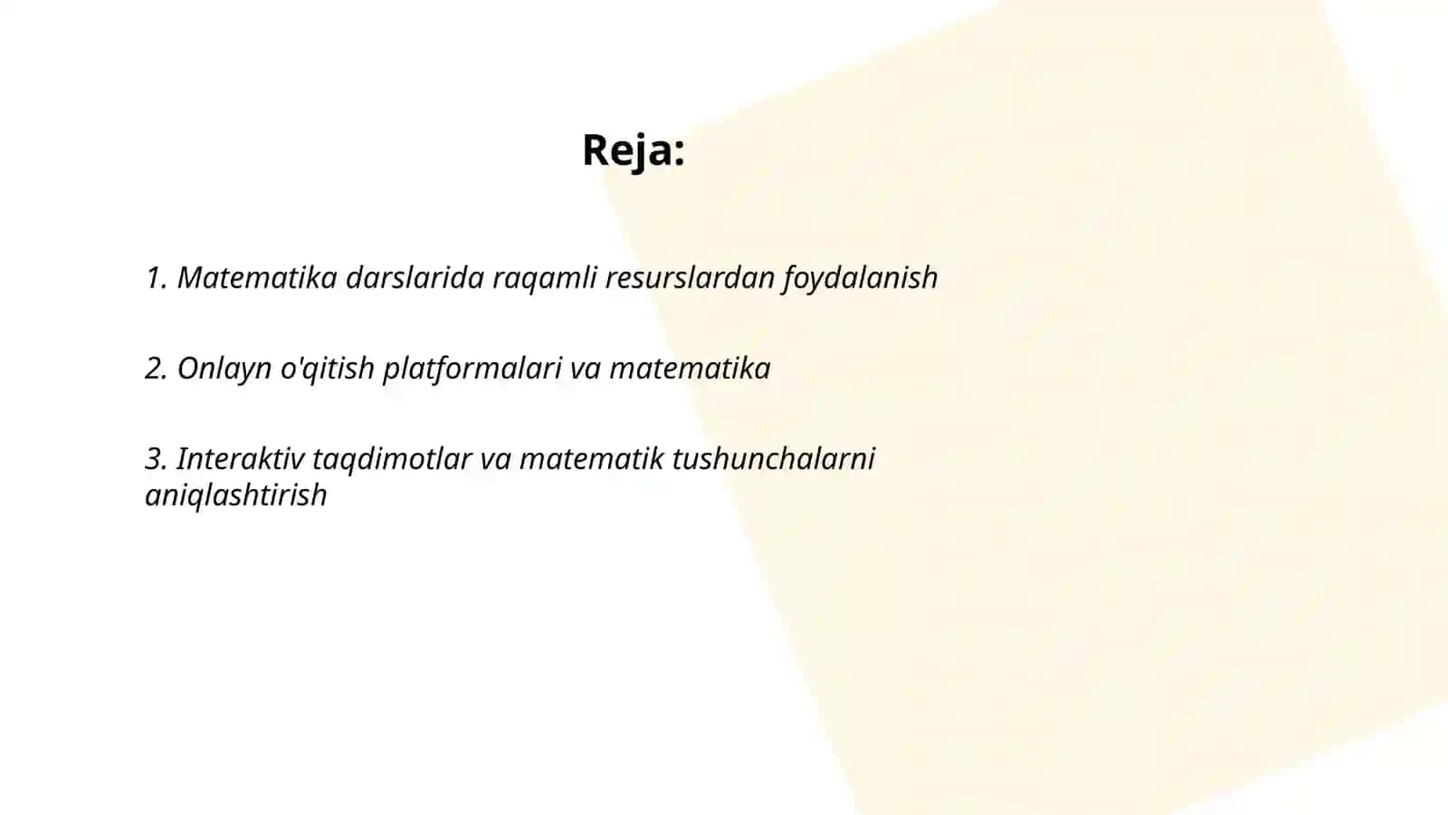 Matematika darslarida ilgor texnalogiyalardan foydalanishning samaradorligi 2