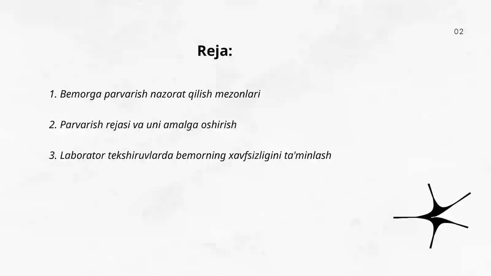 Bemorga parvarish nazorat qilish mezonlari 2