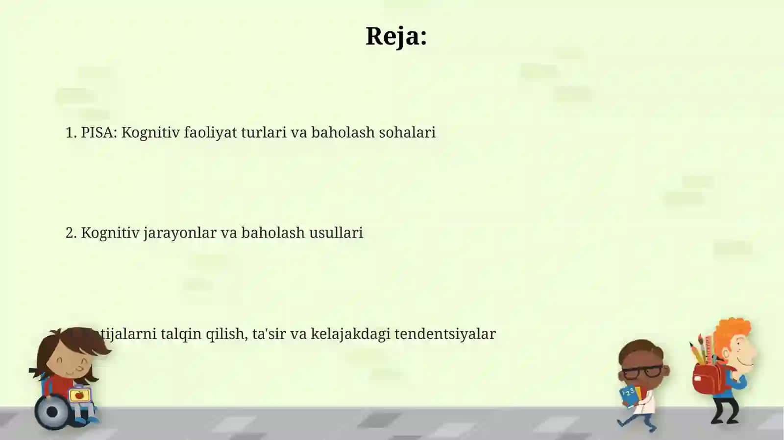 PISAning Maqsadi va Kognitiv Faoliyat Turlari 2