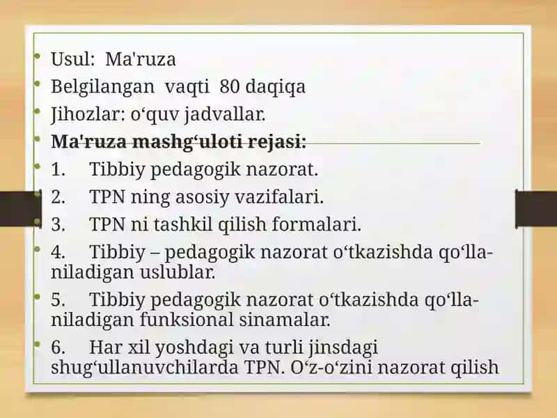 Tibbiy va pedagogik kuzatuvlar 2