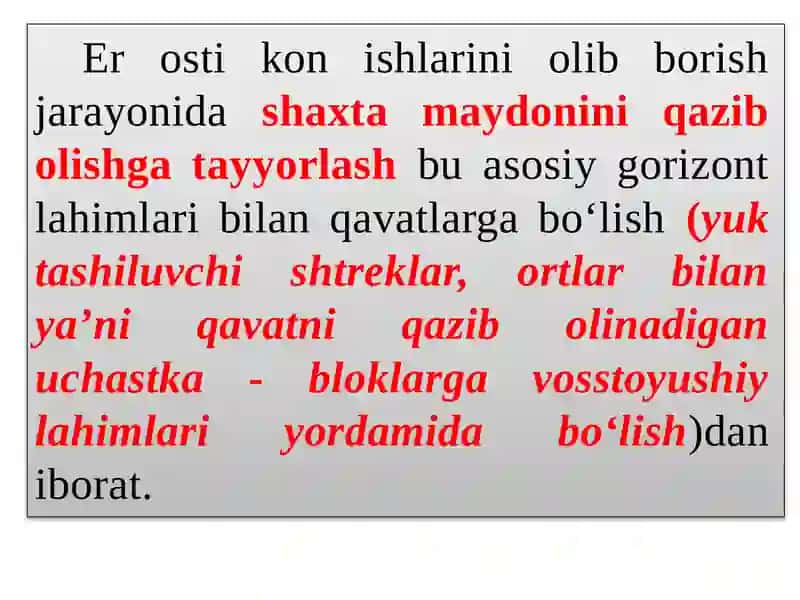 Tayyorlovchi va kesuvchi lahimlar bo'yicha taqdimot 2