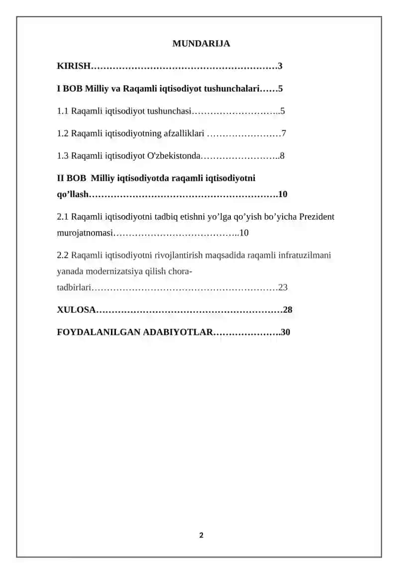 Milliy iqtisodiyotda raqamli iqtisodiyotdan foydalanish 2