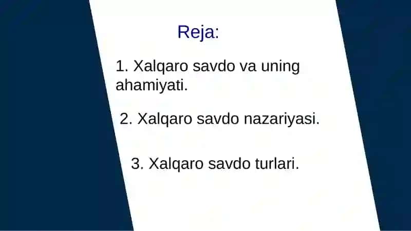 Xalqaro savdo 2