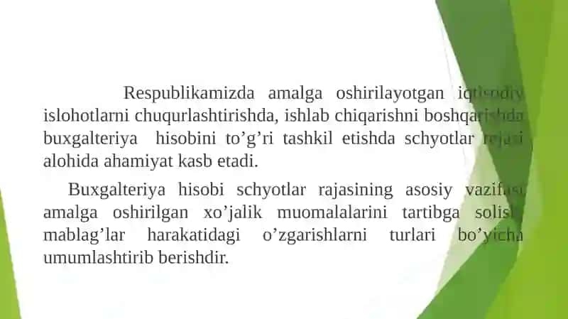 BUXGALTERIYA HISOBINING SCHYOTLARI VA ULARNING TUZILISHI 2