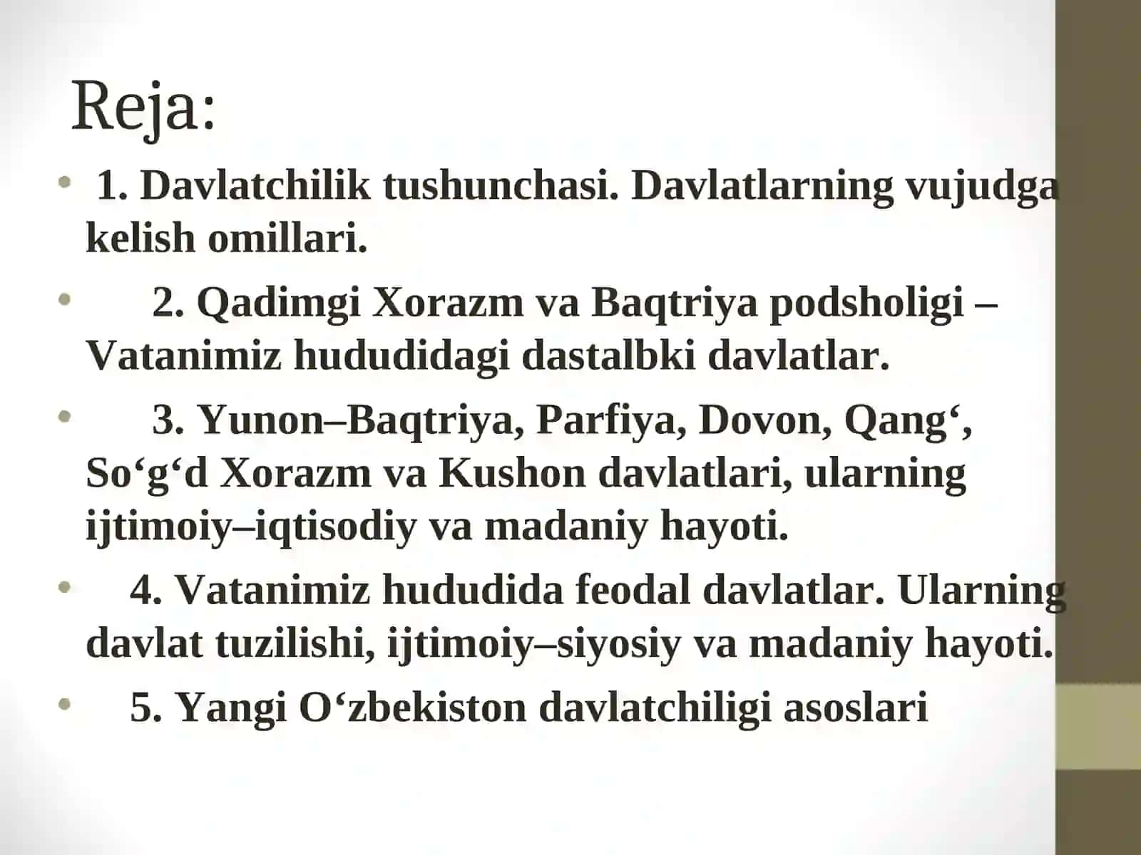 O‘zbekistonning davlatchilik tarixi 2