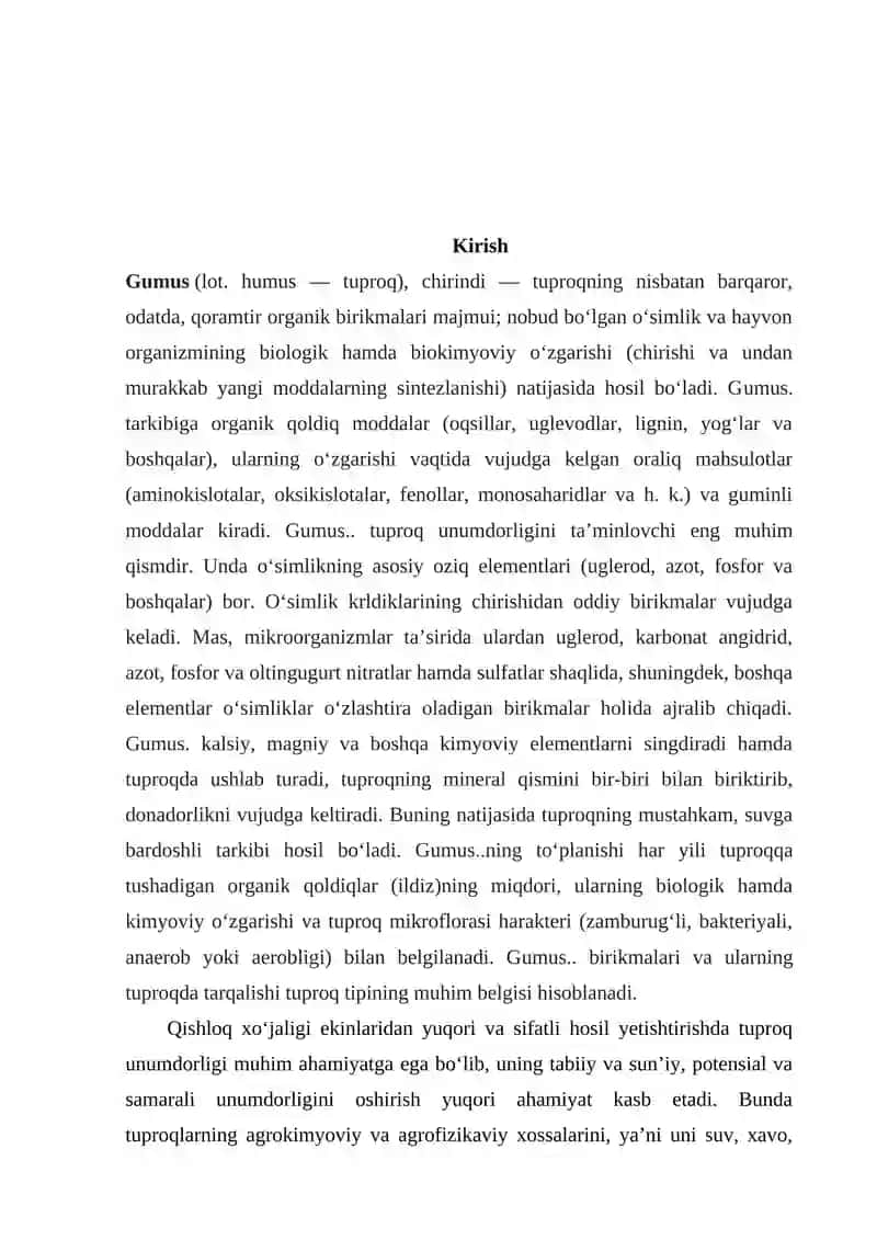 Tuproq chirindisi (gumus) 2