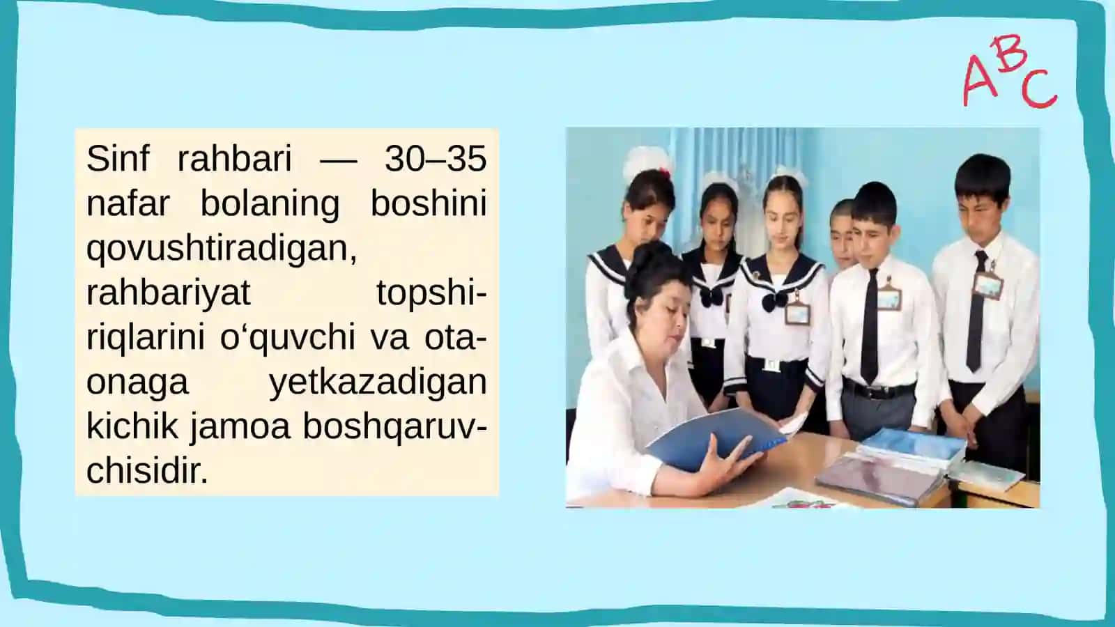 Sinf rahbarining faoliyati va vazifalari 2