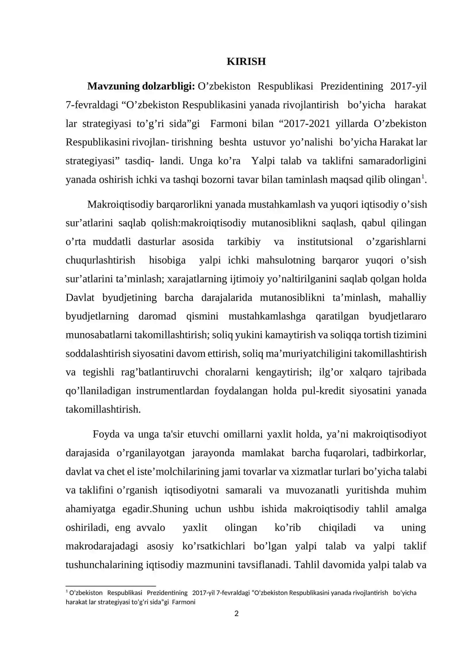 FOYDA VA UNING XAJMIGA TA’SIR ETUVCHI OMILLAR 2