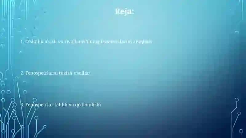 Dorivor o‘simliklarning o‘sishi va rivojlanishi fenofazalarini aniqlash va fenospektrlarini tuzish 2