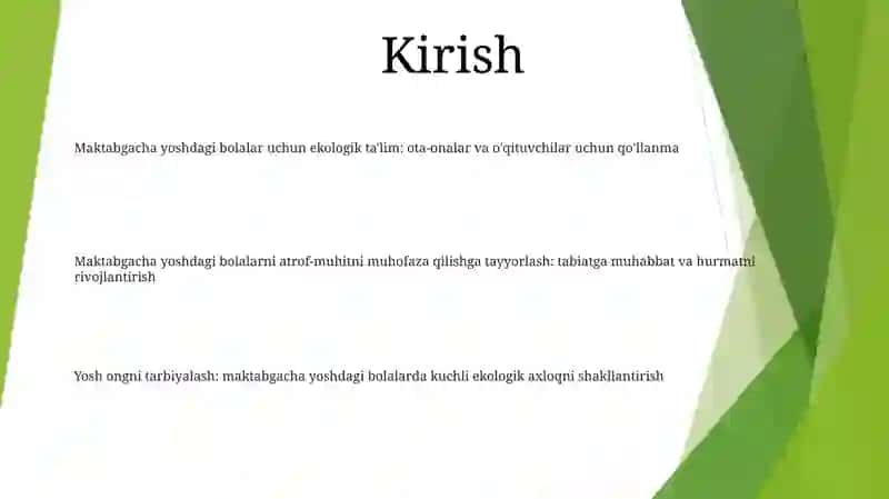 Maktabgacha Yoshdagi Bolalarga Ekologik Tarbiya Berish 2