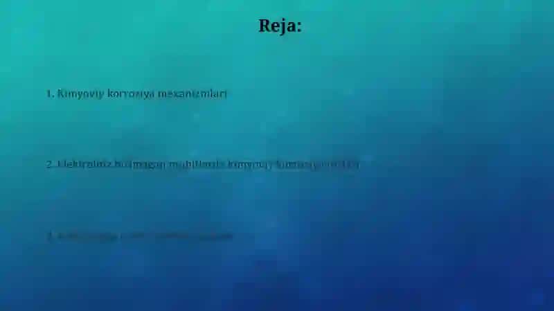 Noelektrolitlardagi kimyoviy korroziya 2