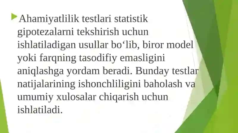 AHAMIYATLILIK TESTLARI 2