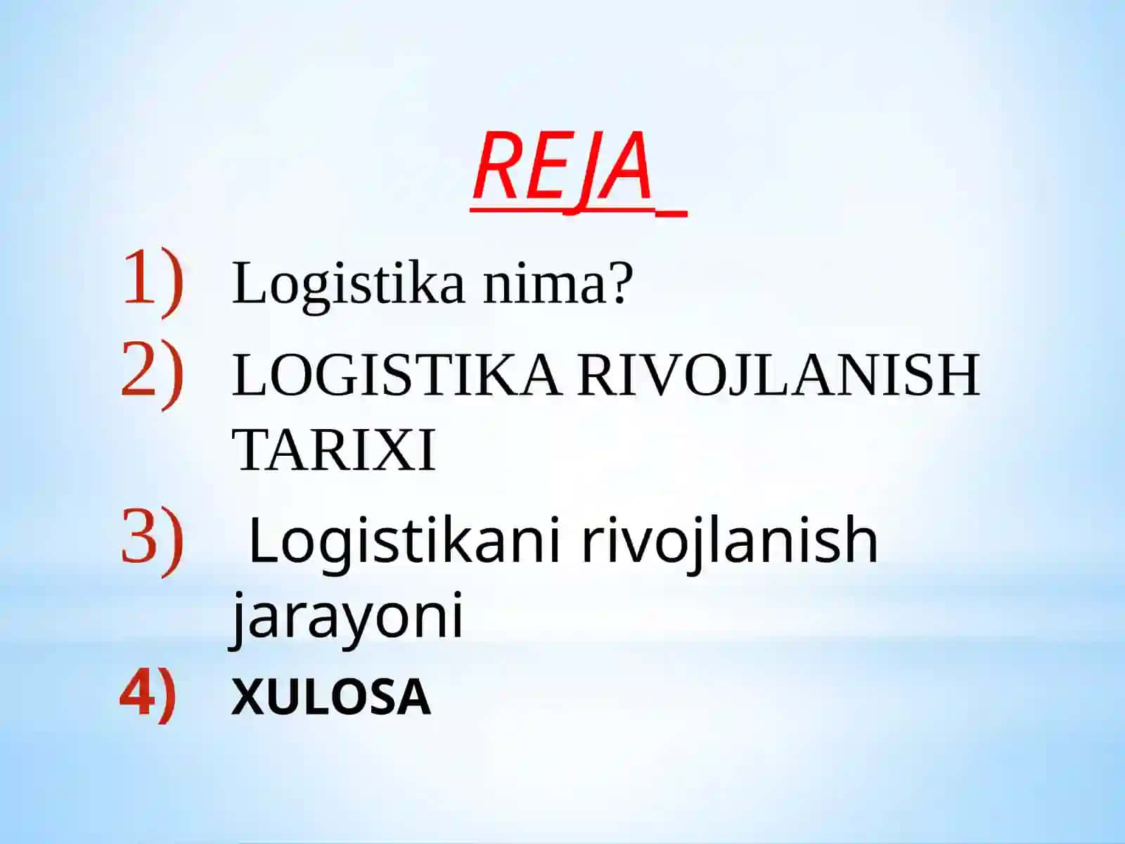 LOGISTIKA RIVOJLANISH TARIXI 2