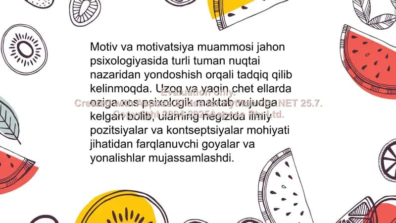 Xorij psixologoyasaida motiv va motivatsiya 2