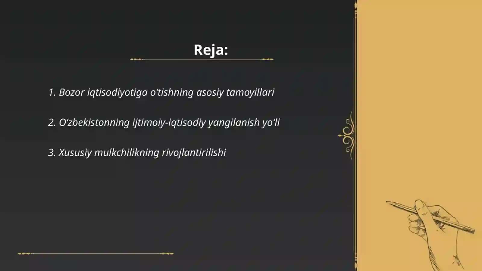 Bozor iqtisodiga o‘tishning asosiy tamoyillari 2