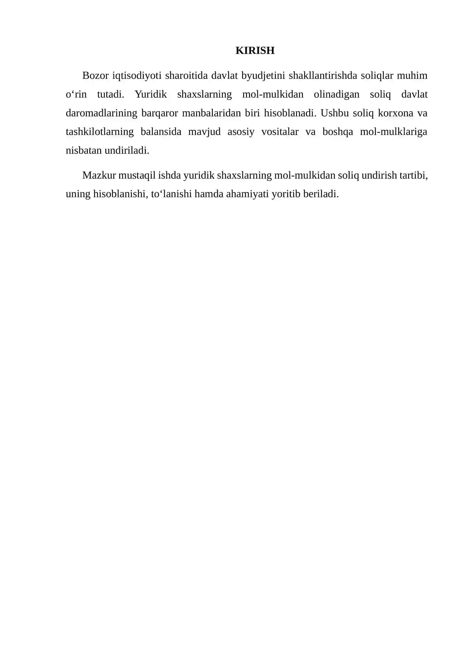 Yuridik Shaxslarning Mol-Mulkidan Soliq Undirish Tartibi 2