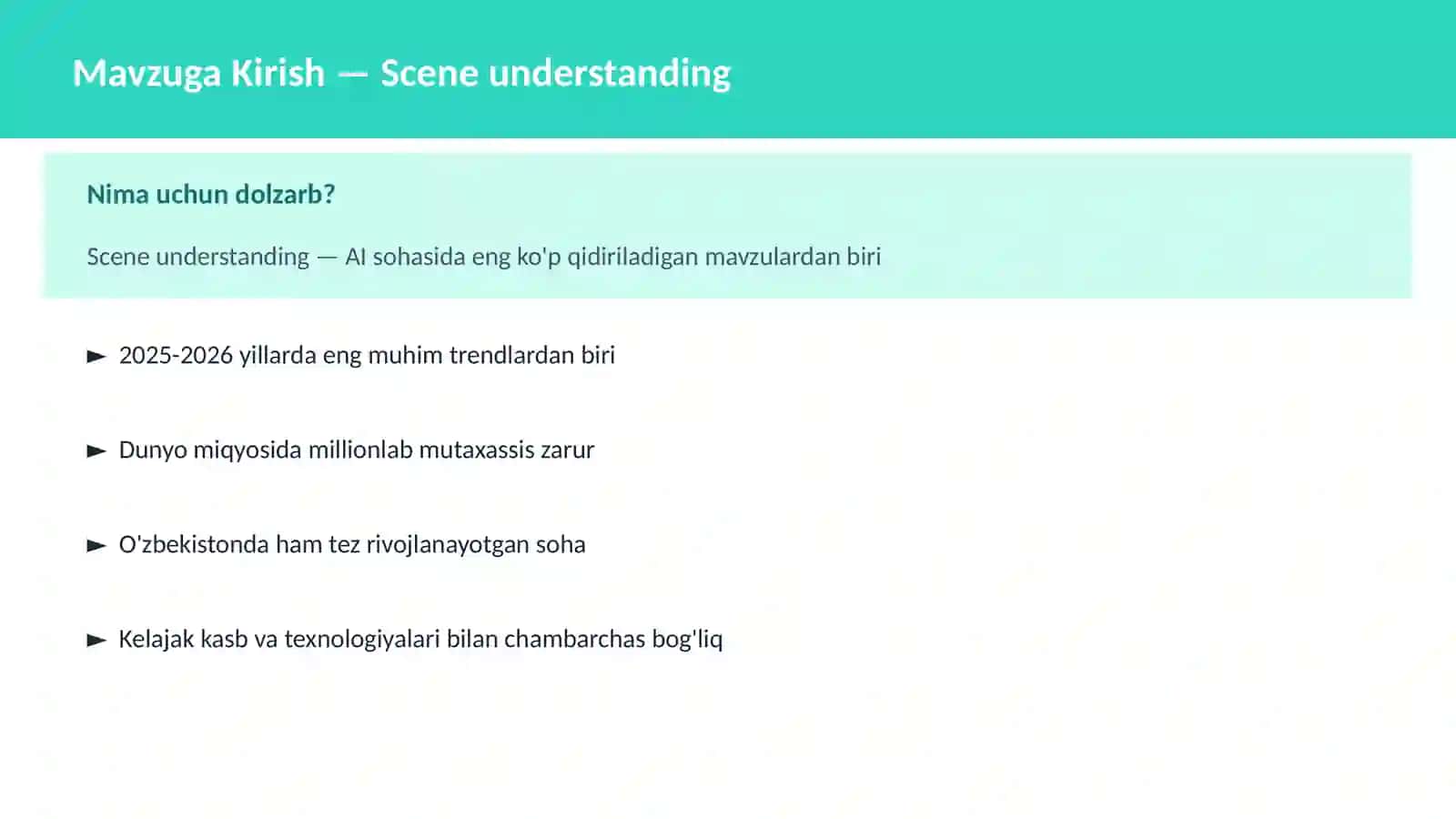 Scene understanding 2