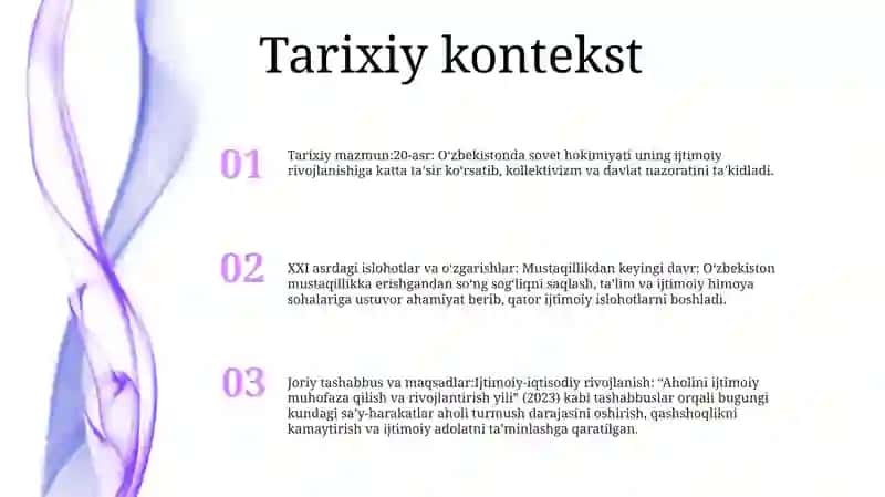 O‘Zbekistonda Ijtimoiy Sohada Amalga Oshirilayotgan O‘Garishlarning Mazmun Va Mohiyati 2
