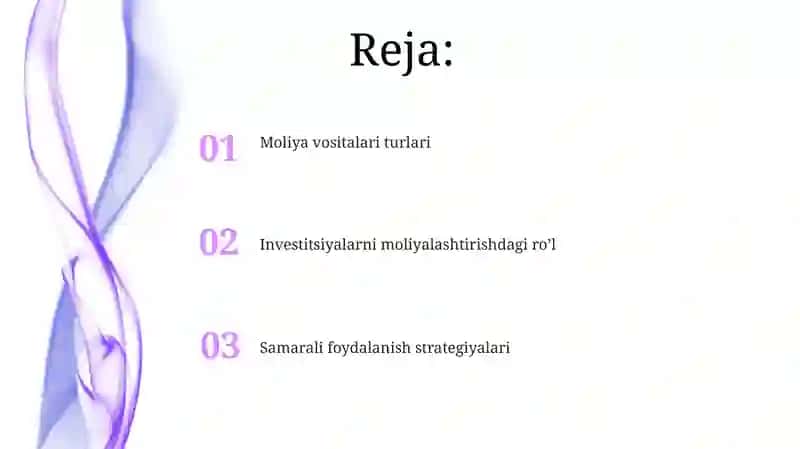 Investitsiyalarni Moliyalashtirishda Moliyaviy Vositalar 2