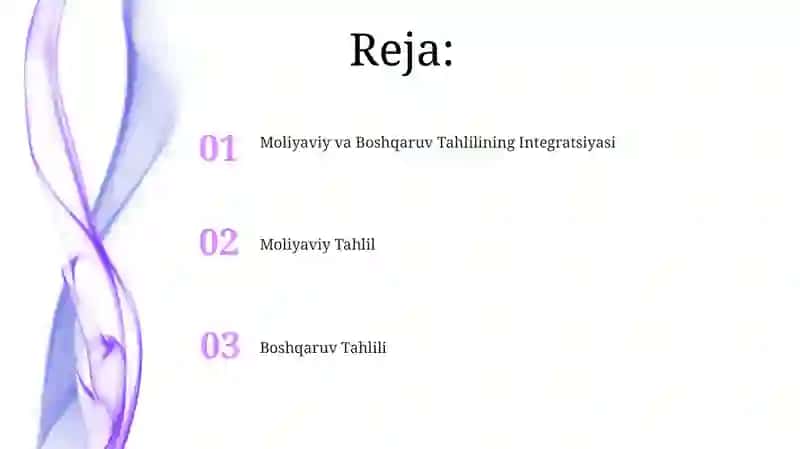 Moliyaviy va boshqaruv tahlili 2