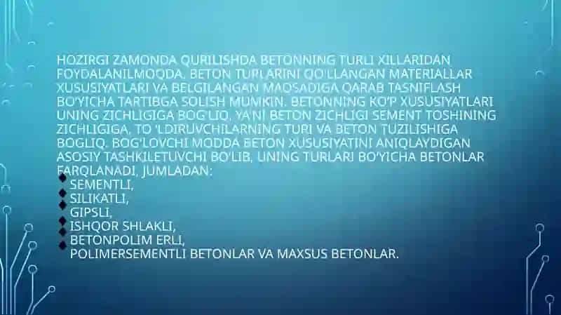 sementli beton buyumlarini ishlab chiqarish texnologiyasidagi kamchiliklar 2