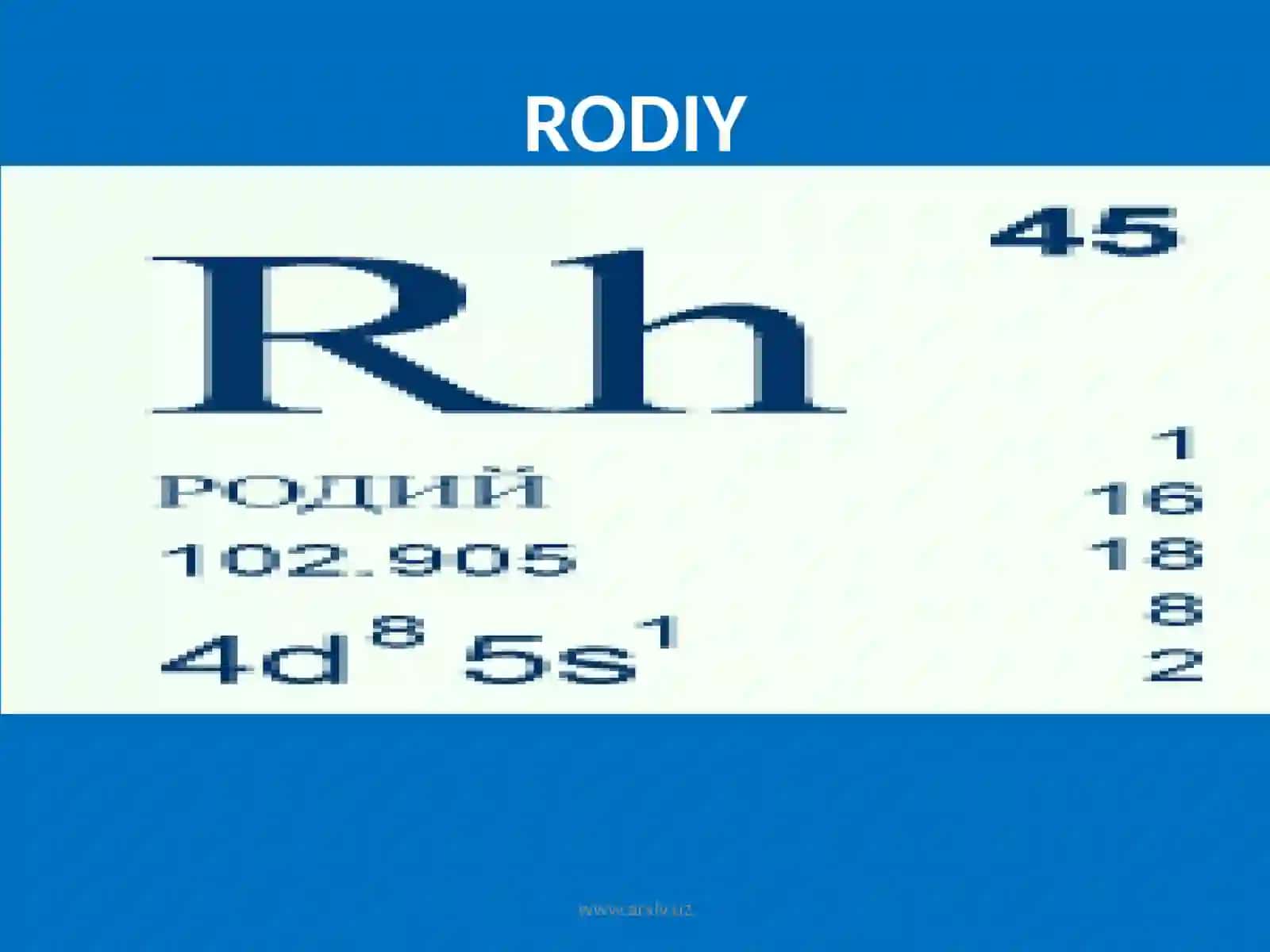 RODIY KIMYOVIY ELEMENTI 2