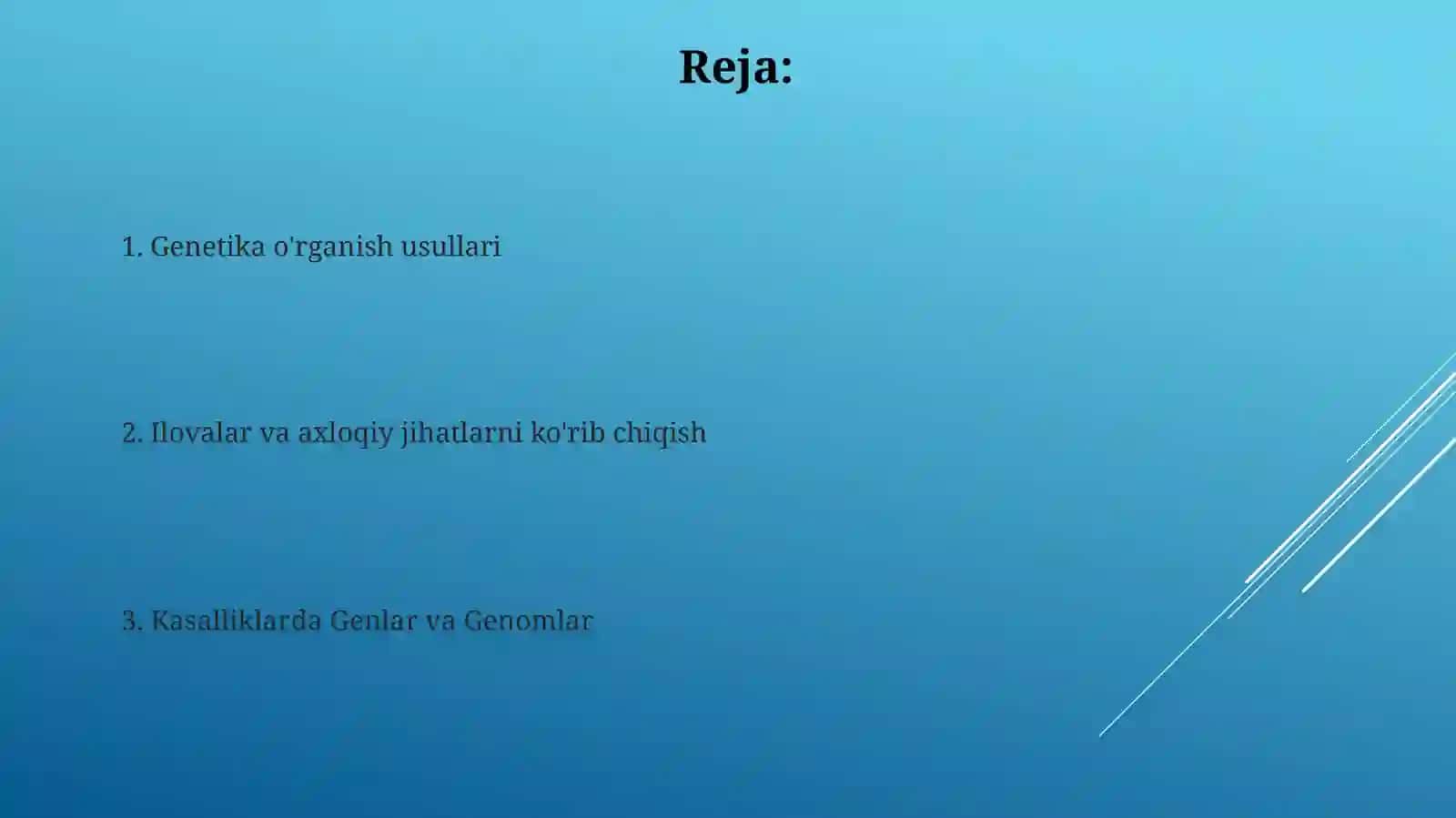 Gen va genom kasallik turlari.genetikani oʻrganish usullari 2