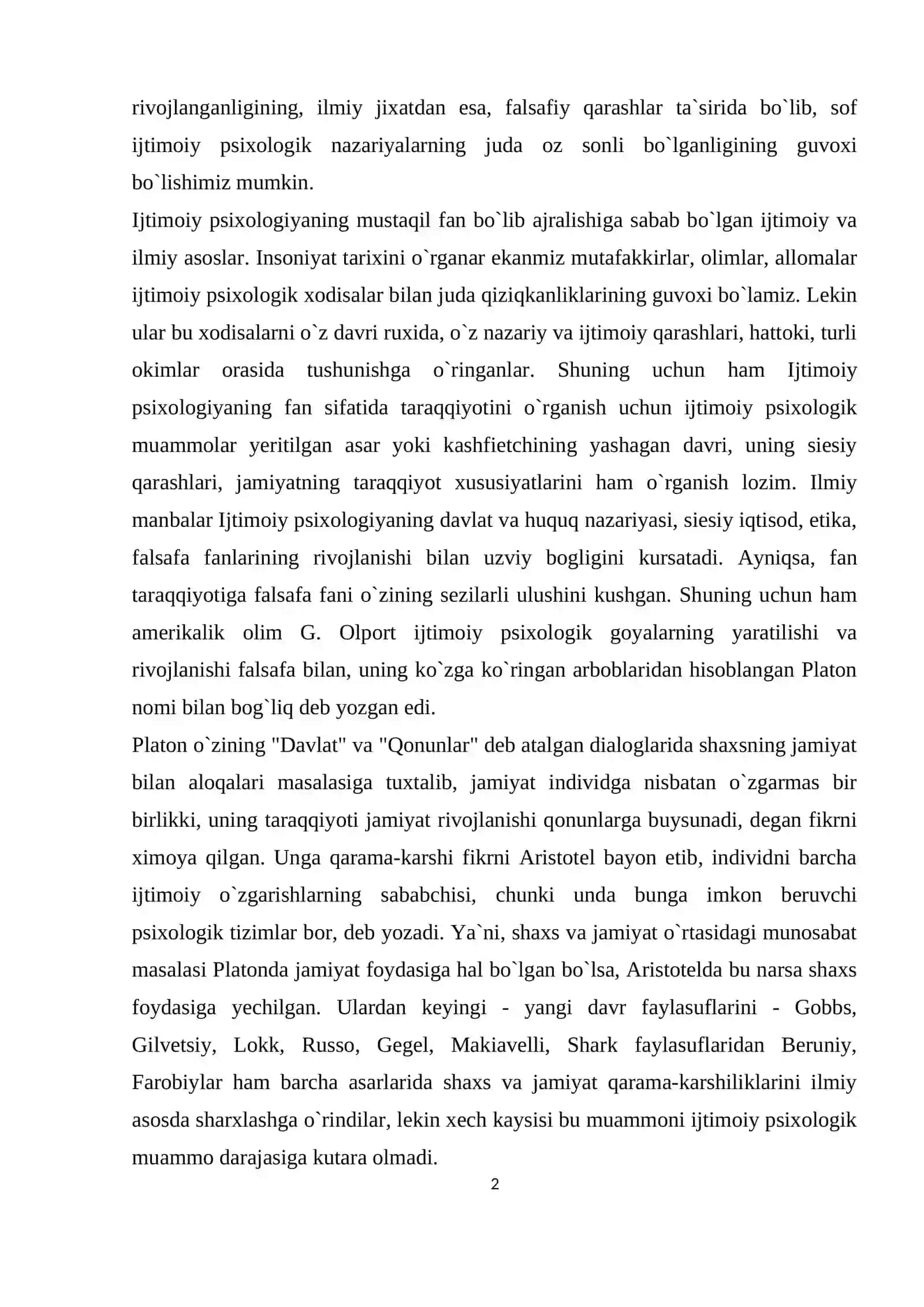 Ijtimoiy psixologiyaning uch nazariy manbasi va ularning bugungi kundagi ahamiyati 2