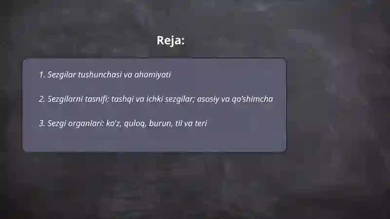 Sezgilar haqida umumiy tushuncha 2