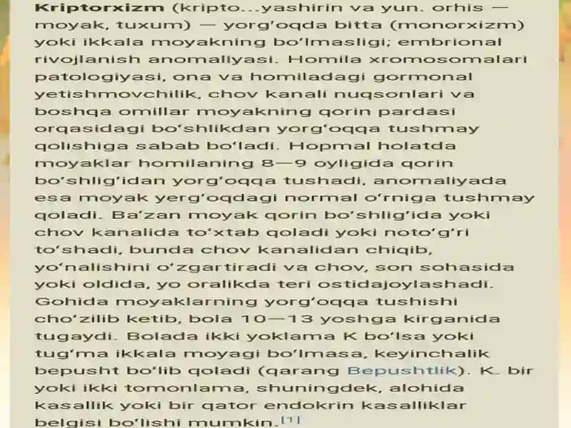 Uretra va moyaklar tug'ma nuqsonlari 2