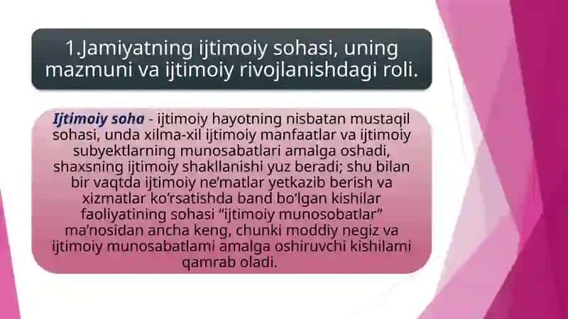 JAMIYATNING IJTIMOIY SOHASI VA DAVLATNING IJTIMOIY SIYOSATI 2