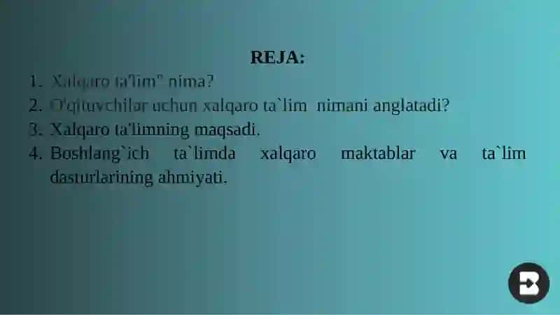 Boshlang`ich ta`lim daxalqaro ta`lim dasturlarining ahamiyati 2