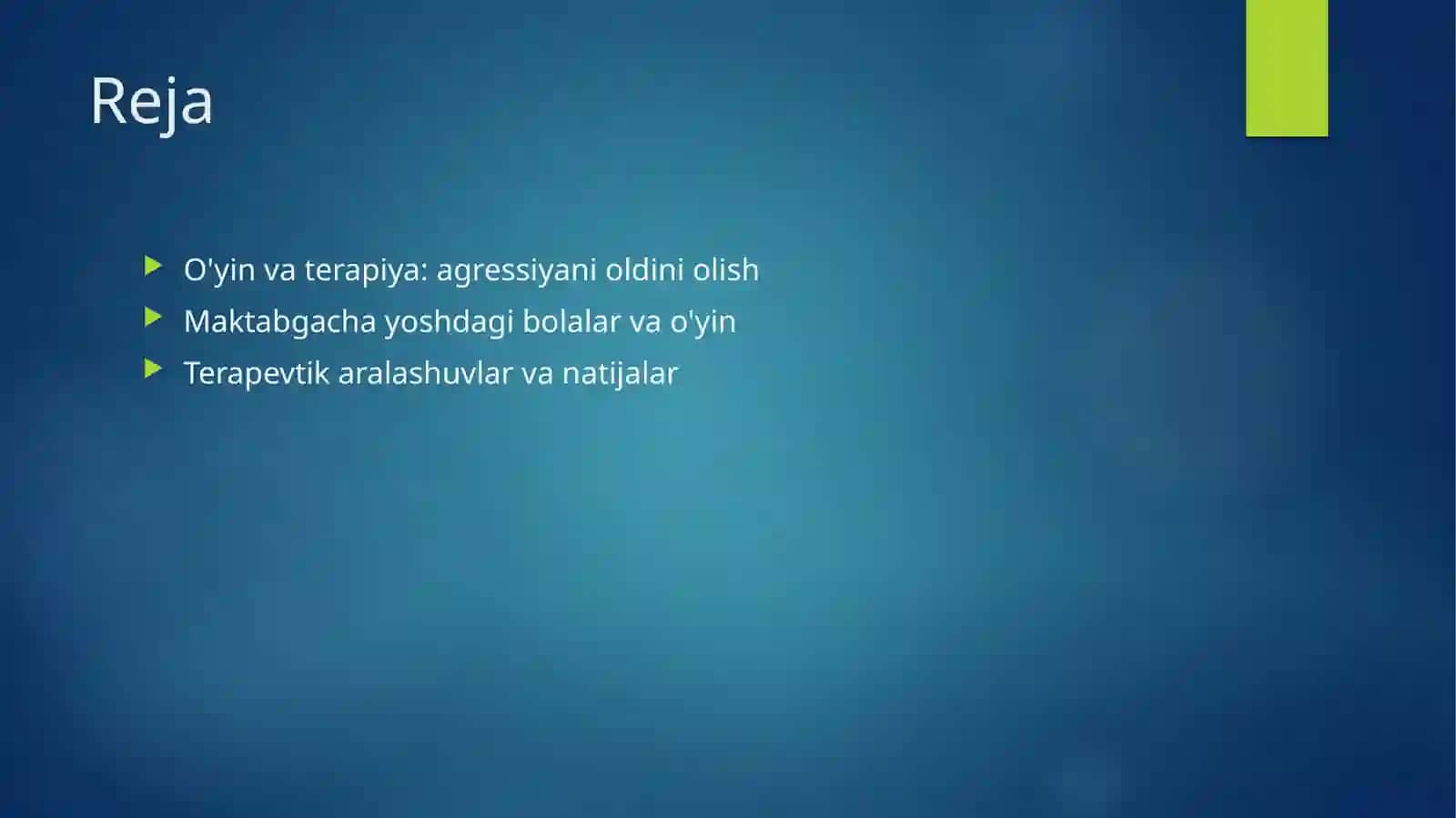 MAKTABGACHA YOSHDAGI BOLALARDA AGRESSIYANI PROFILAKTIKA QILISHDA O’YIN VA TERAPIYASINING O’RNI 2