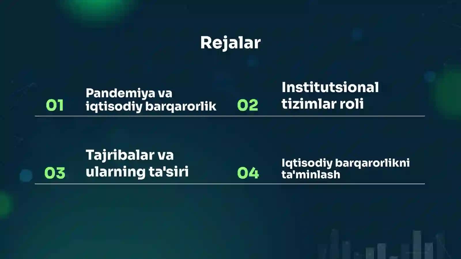 Institutsional tizimlar va iqtisodiy barqarorlik: pandemiya davridagi tajriba asosida tahlil 2