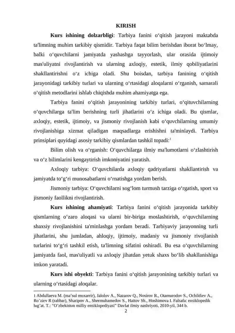 TARBIYA PRINSIPLARIGA AMAL QILISH 2