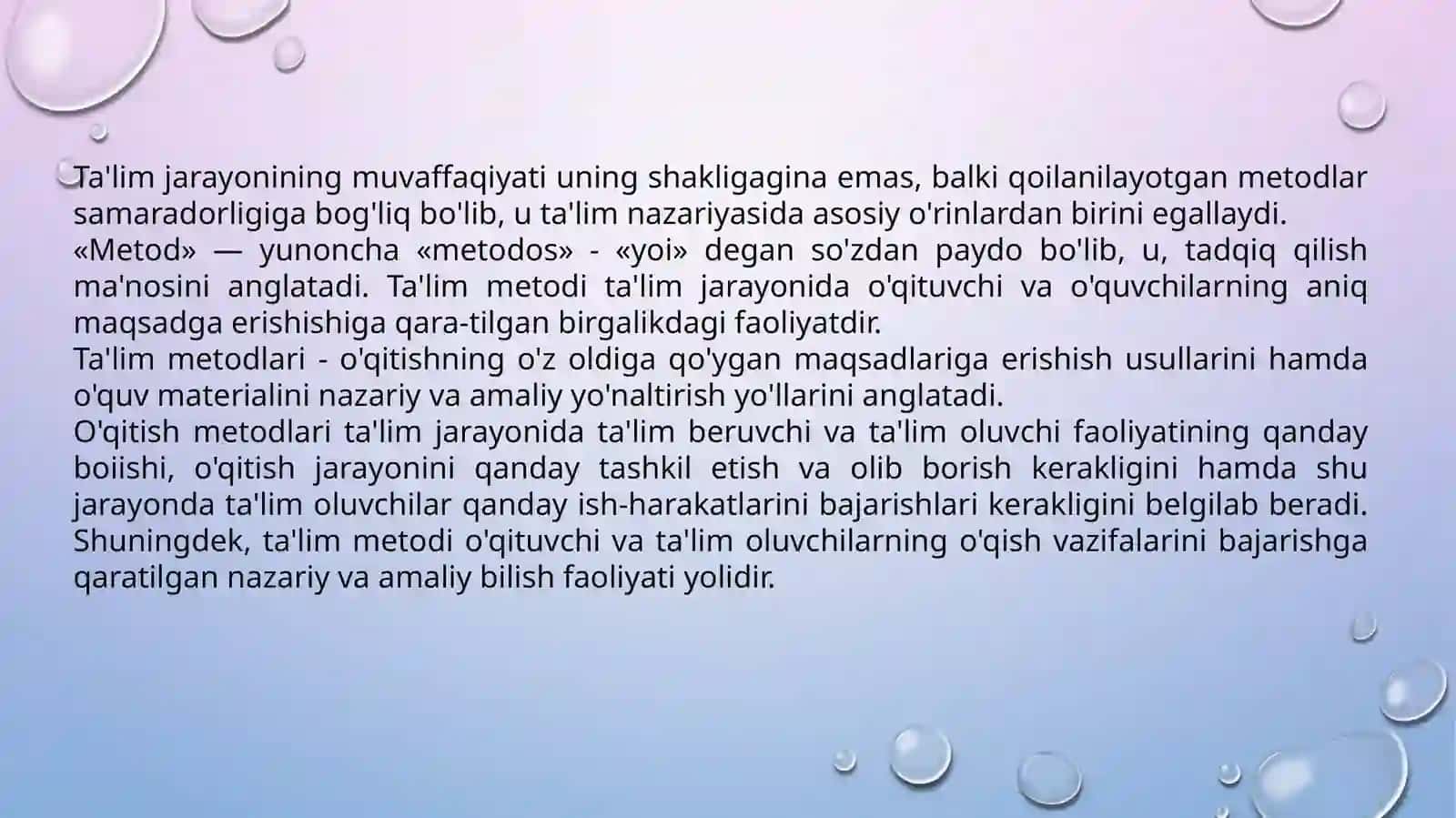Ta’lim metodlari va vositalari 2