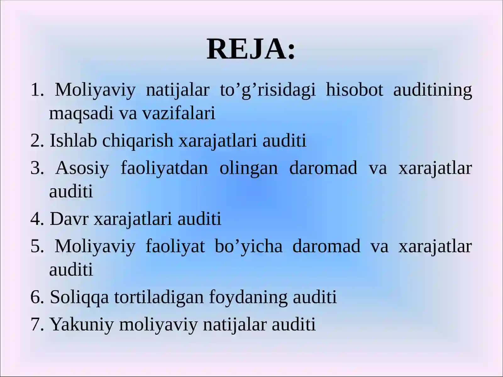 MOLIYAVIY NATIJALARTO'GRIRSIDAGIHISOBOTAUDITI 2