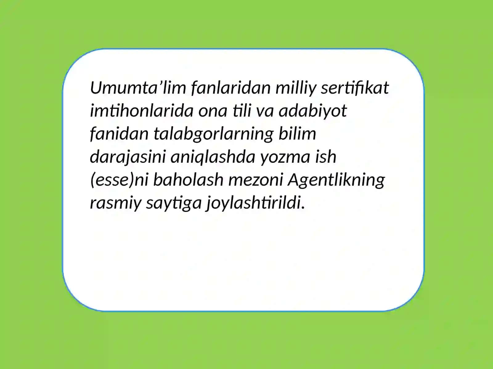Yozmaishlarni baholash mezonlarini belgilash asoslari 2